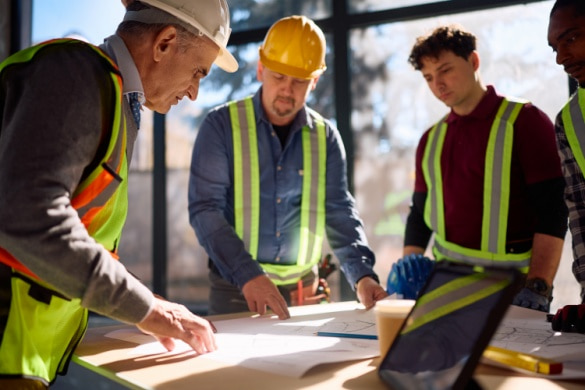construction crew working at a jobsite in Pittsburgh